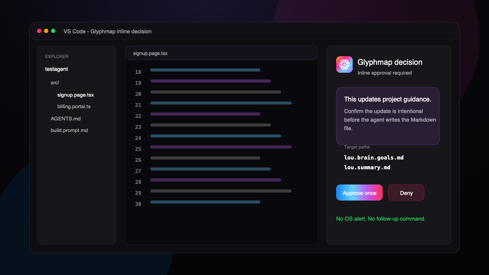Glyphmap inline ask decision